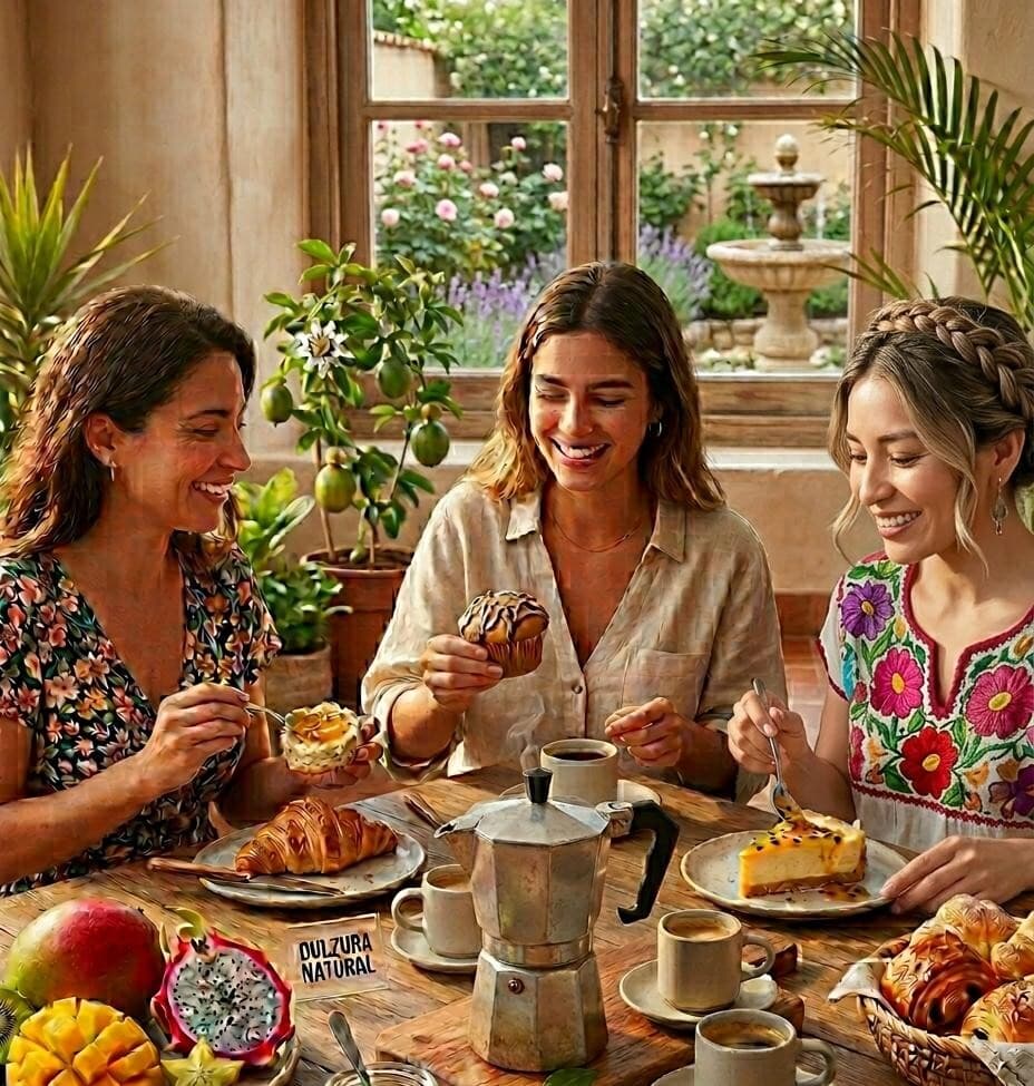 Mesa de desayuno con mermeladas